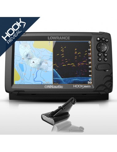 Sonda GPS Plotter Lowrance HOOK Reveal 9 HDI 50/200/Downscan 600w.