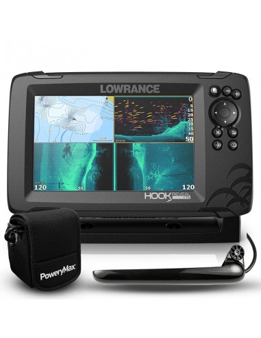 Lowrance Hook Reveal 7 PoweryMax Ready con Transductor de popa TripleShot