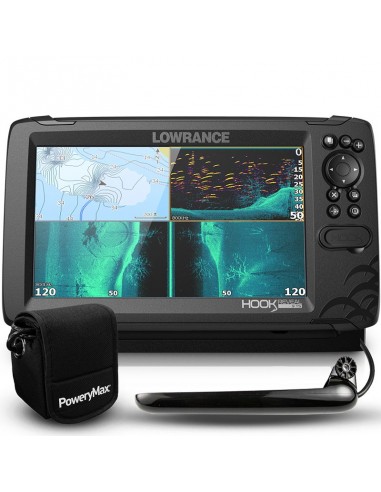 Lowrance Hook Reveal 7 PoweryMax Ready con Transductor de popa TripleShot