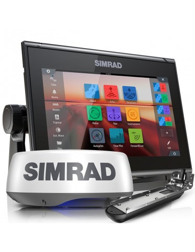 Pack Sonda GPS Plotter Simrad GO9 XSE Active Imaging™ + Radar Halo20+